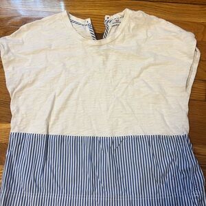 White and Blue Striped Top